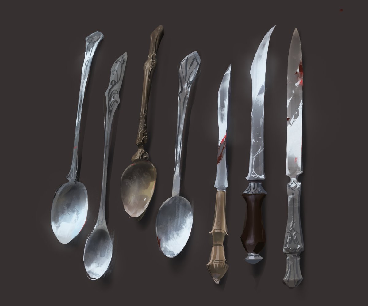 having a BLAST running my stylized painting class. Here are some kitchen props for this weeks demo 🦇