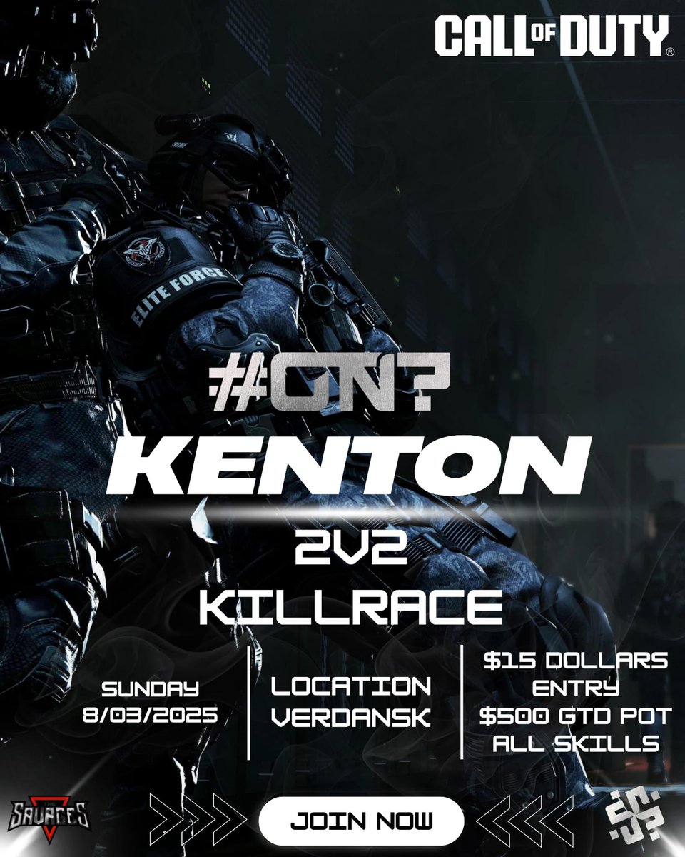 🏆Savages X Kenton 2v2 Killrace 🏆
                 $500 +GTD POT

🗓️|8/3/25
⏰|6 pm est
🎟️|$15 entry
🔄|Respins enable
🔄|bracket reshuffle
If ur not ranked yet this ur time✅
            ✍🏼Comment for form✍🏼