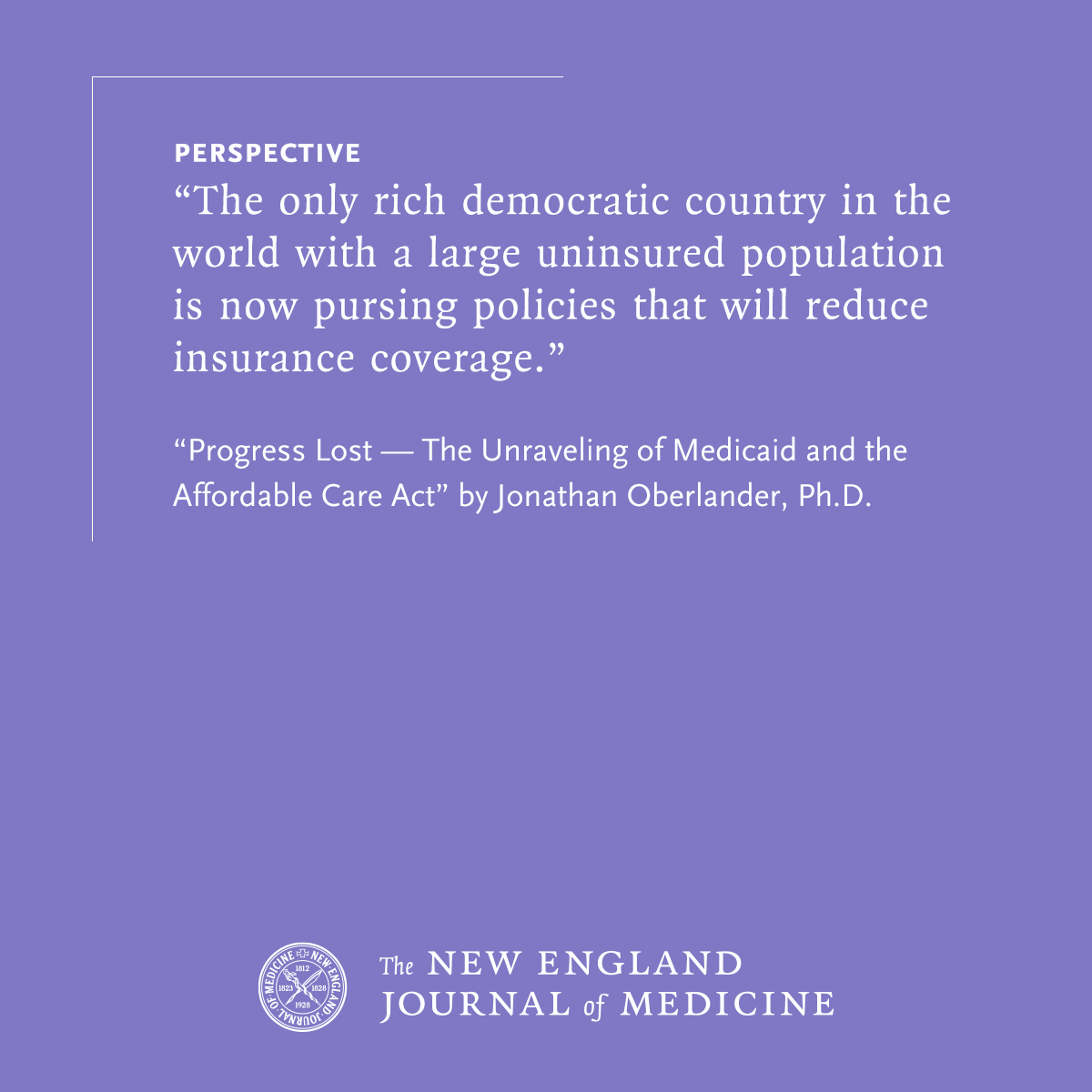 NEJM (@nejm) on Twitter photo Perspective by Jonathan Oberlander, PhD (<a href="/OberlanderUNC/">Jonathan Oberlander</a>): Progress Lost — The Unraveling of Medicaid and the Affordable Care Act nej.md/4l5Cq1s
#HealthPolicy #MedicalEthics Perspective by Jonathan Oberlander, PhD (<a href="/OberlanderUNC/">Jonathan Oberlander</a>): Progress Lost — The Unraveling of Medicaid and the Affordable Care Act nej.md/4l5Cq1s
#HealthPolicy #MedicalEthics