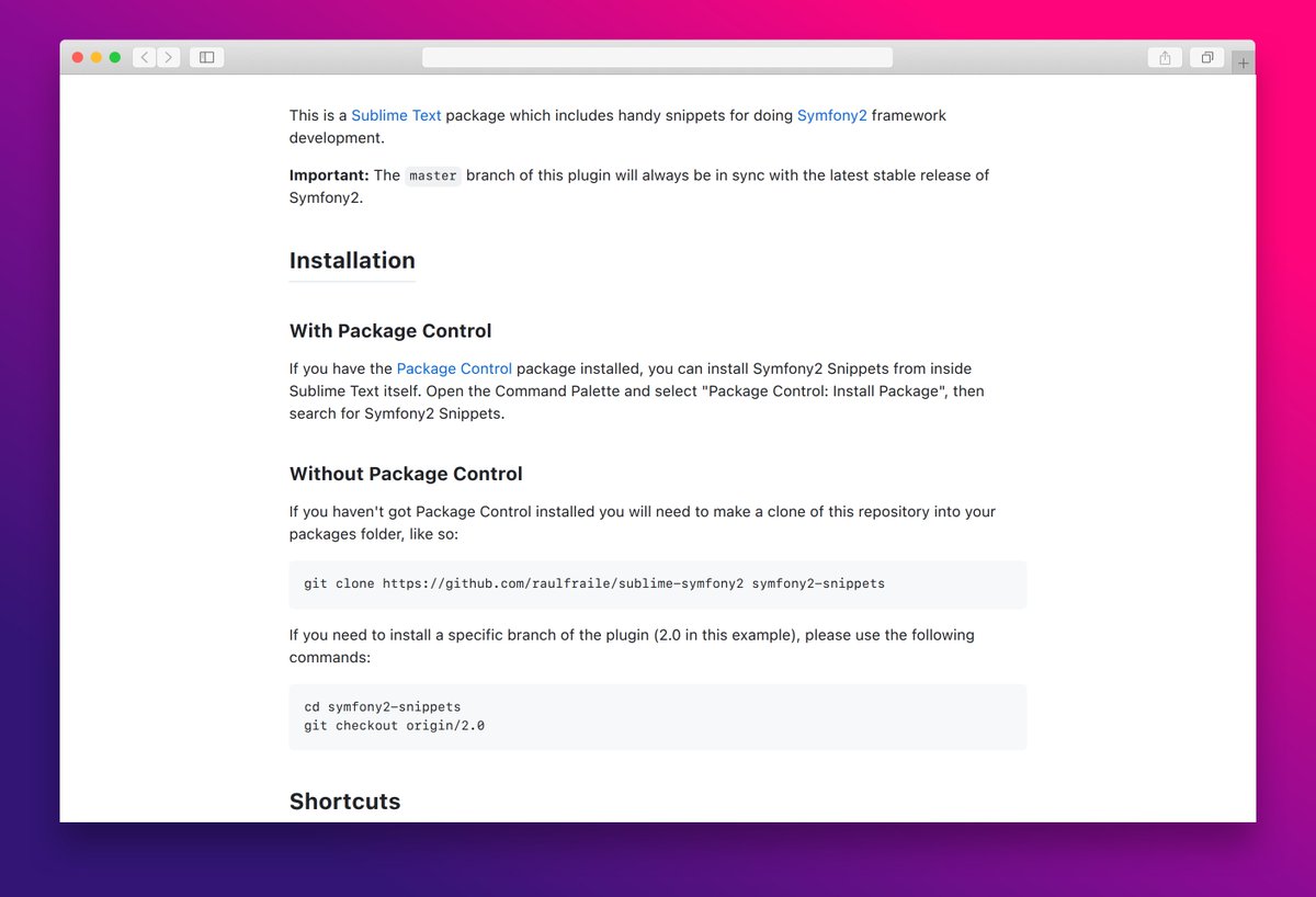 essamamdani's tweet image. sublime-symfony2
A Sublime Text package with handy snippets for fast Symfony2 framework development.
#SublimeText #Symfony2 #Productivity