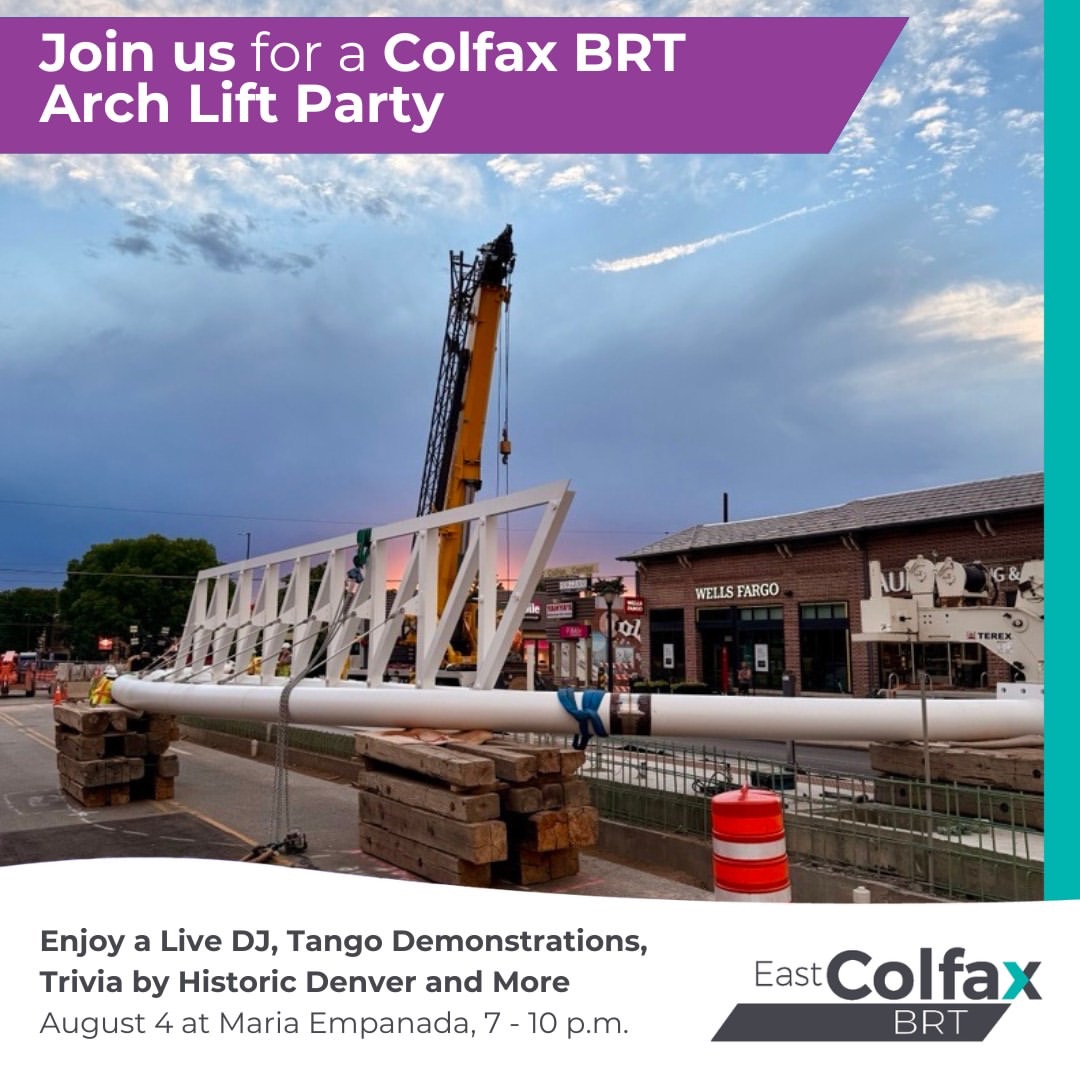 RideRTD's tweet image. 📢 Join us for a #BRT #BlockParty as crews install the next #ColfaxBRT arch at Fillmore—come celebrate and support local Colfax businesses!

📍 Maria Empanada on East Colfax
🗓️ Mon, Aug. 4 from 7-10 p.m.
🔗 rtdden.co/4muEkdb

#WeBackTheFax #EastColfaxBRT @WeBackTheFax