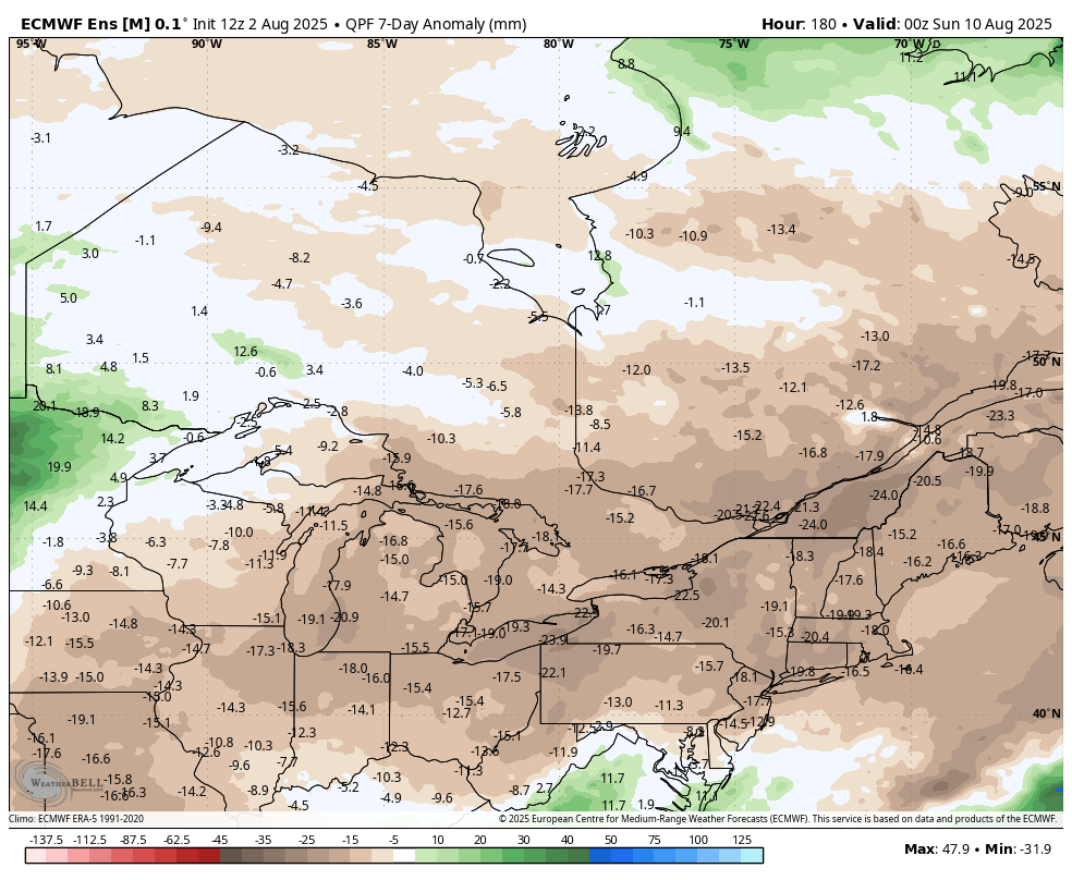 ECCC Weather Ontario (@ecccweatheron) on Twitter photo A look ahead 👀
➡️ Avg temps for next 7 days expected to be a few degrees above normal across ON, except for north shore of Lake Erie (near normal)
➡️ Drier than normal everywhere except the NW, especially across S ON & parts of NE ON 🥀
Images courtesy <a href="/weatherbell/">WeatherBELL</a>
#ONwx A look ahead 👀
➡️ Avg temps for next 7 days expected to be a few degrees above normal across ON, except for north shore of Lake Erie (near normal)
➡️ Drier than normal everywhere except the NW, especially across S ON & parts of NE ON 🥀
Images courtesy <a href="/weatherbell/">WeatherBELL</a>
#ONwx