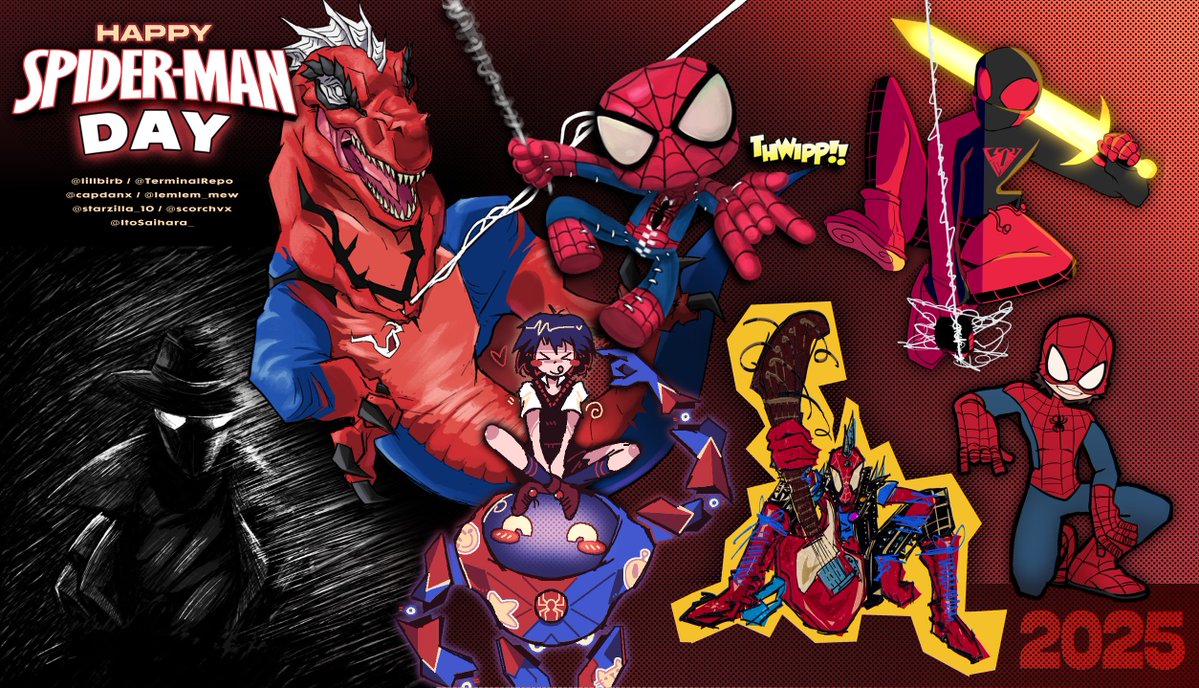 HAPPY (LATE) #SPIDERMANDAY!!

Me and some buddies made a big collab drawing some of our favorite spider-people!! :)

Credits in the thread below!!
