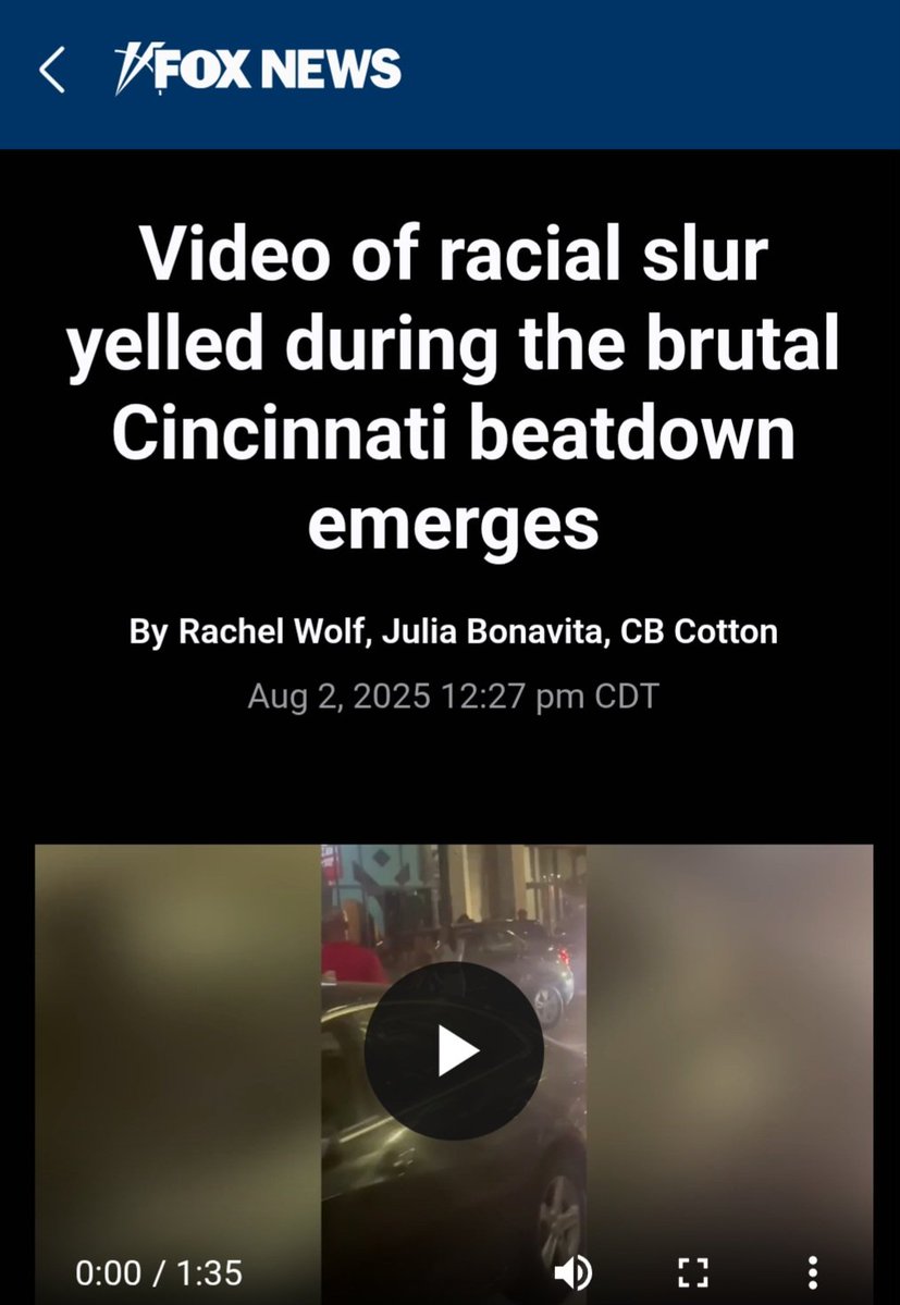 New footage showing the racial slur that was shouted during the brutal beatdown in Cincinnati, Ohio, 

🔗 in the comments 

👇🏾👇🏾👇🏾👇🏾