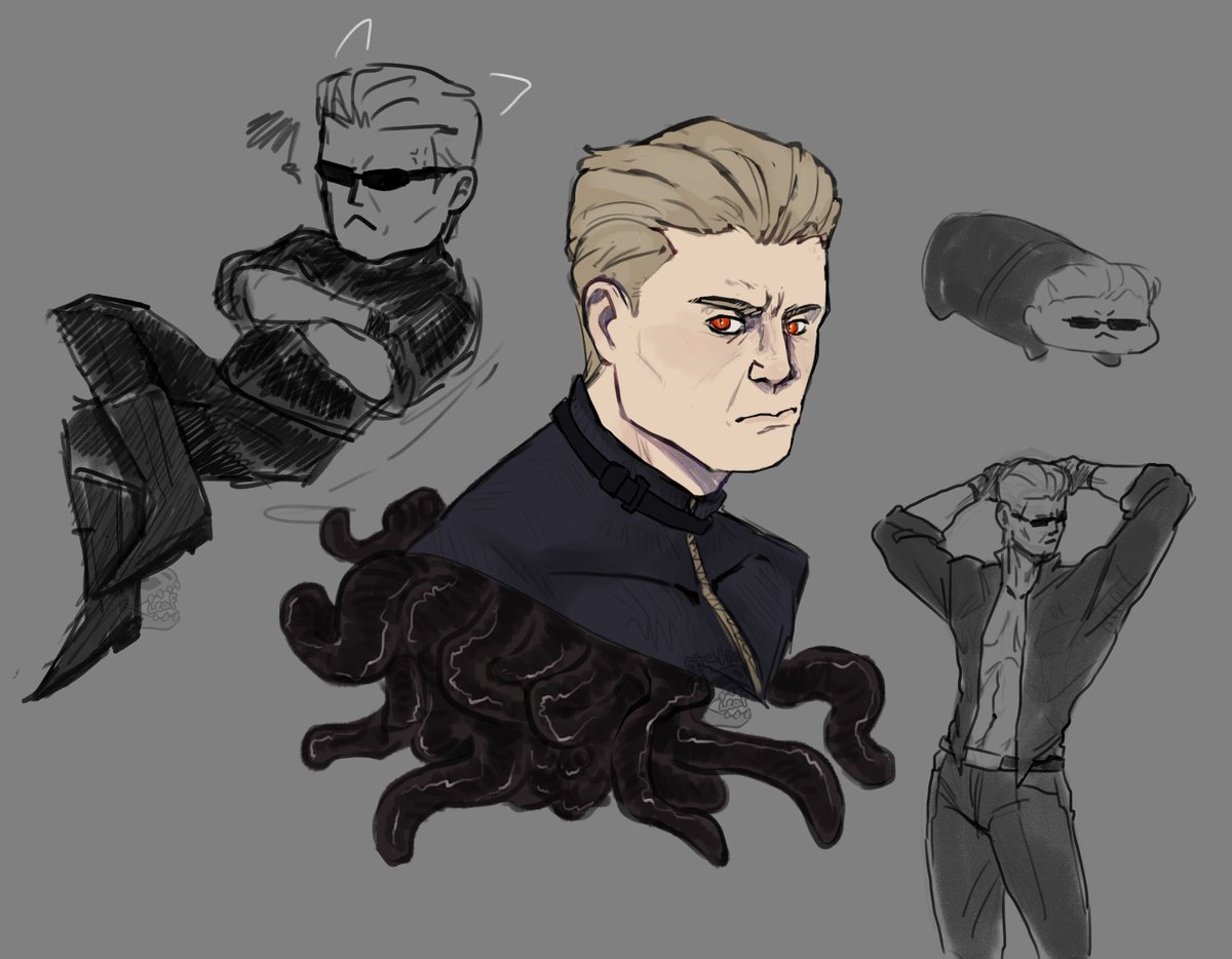 StaticLeaf's tweet image. Celebrate ppl, I forced myself to draw!! I'm not dead, yet.

I totally didn't forget how to draw him for a hot second

#AlbertWesker #ResidentEvil