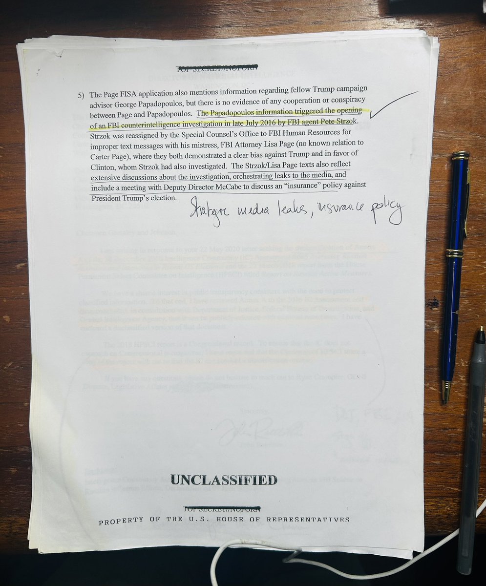 .<a href="/FBIDirectorKash/">FBI Director Kash Patel</a> broke open 2016 election FISA abuse scandal

Strategic media leaks were used by FBI, DOJ to amplify collusion narrative + help secure surveillance warrant <a href="/carterwpage/">Carter Page, Ph.D.</a> 

I was among the first to report on the Nunes FISA Abuse memo.

This copy with my notes from