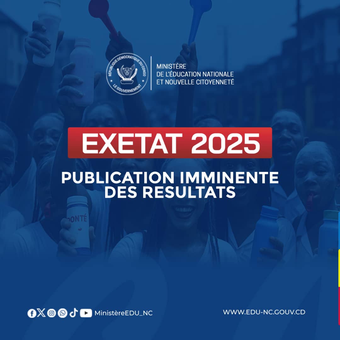 Urgent ! Publication imminente des résultats de l'examen d'État édition 2025

👥 Suivez le compte X officiel du ministère de l'Éducation nationale et nouvelle citoyenneté pour être informé en temps réel de toutes les annonces officielles en rapport avec l'examen d'État, édition