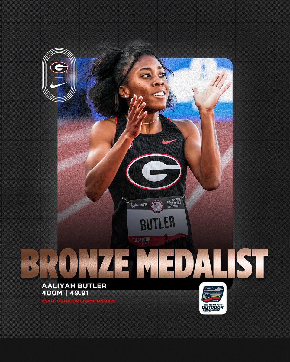 🎟️👊‼️

Aaliyah Butler locks down her invite to Tokyo for the <a href="/WorldAthletics/">World Athletics</a> Championships after collecting a 🥉 in the 400m at the <a href="/usatf/">USATF</a> Championships

➡️ gado.gs/dbk

#GoDawgs | #USATF2025