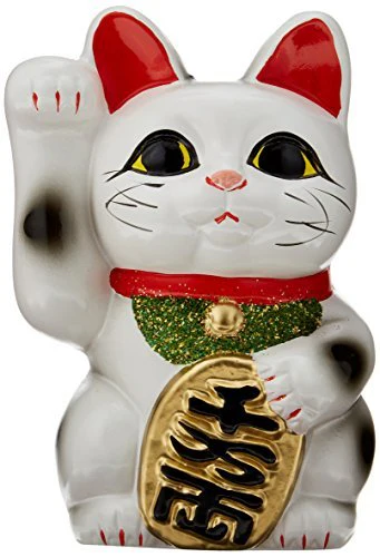 La Leyenda del Maneki - Neko en Japón:  
Su nombre significa " el gato que invita a pasar"  

Su historia se remonta a hace muchos años atrás, donde un samurai se recostó bajo un árbol a descansar y su mirada se topó con gato que con su pata parecía invitarlo a pasar a un templo