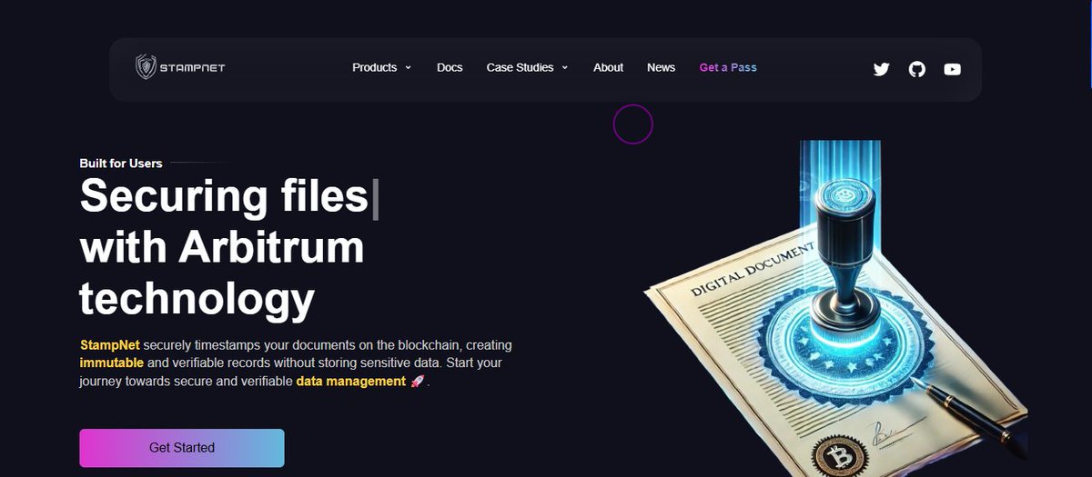 SocioSpark_'s tweet photo. 🔐 StampNet is a decentralized time stamping protocol built on Arbitrum Stylus. It provides verifiable proof-of-existence without storing the actual data. Just upload, hash, and stamp it on the blockchain. ⏱️ #Arbitrum #Web3 #StampNet

Link to test: https://t.co/yjyNvLKTVl https://t.co/6OdtHFq8xu