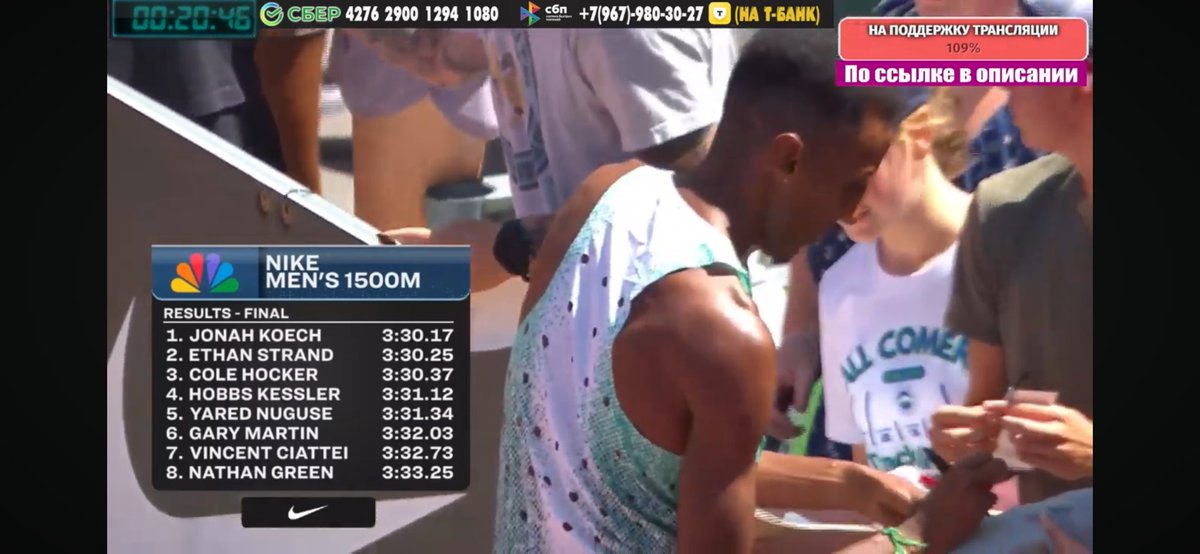 Yared Nuguse con la gente firmando autógrafos instantes después de quedarse sin mundial. Mientras los clasificados mueren en su arrogancia.
Crack total el milla man.