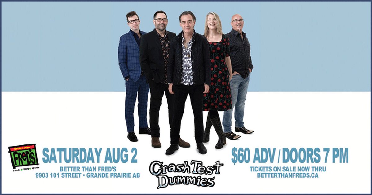 Better Than Freds (@betterthanfreds) on Twitter photo Tonight at <a href="/BetterThanFreds/">Better Than Freds</a>
Crash Test Dummies 🤘
$68.50 at the door
Doors 7 pm
Few tix avail tonight at the door (while supplies last).
*CLOSED TODAY 4-6:30pm for soundcheck*
<a href="/977rockGP/">977 ROCK</a>
<a href="/ctdsband/">Crash Test Dummies</a> Tonight at <a href="/BetterThanFreds/">Better Than Freds</a>
Crash Test Dummies 🤘
$68.50 at the door
Doors 7 pm
Few tix avail tonight at the door (while supplies last).
*CLOSED TODAY 4-6:30pm for soundcheck*
<a href="/977rockGP/">977 ROCK</a>
<a href="/ctdsband/">Crash Test Dummies</a>
