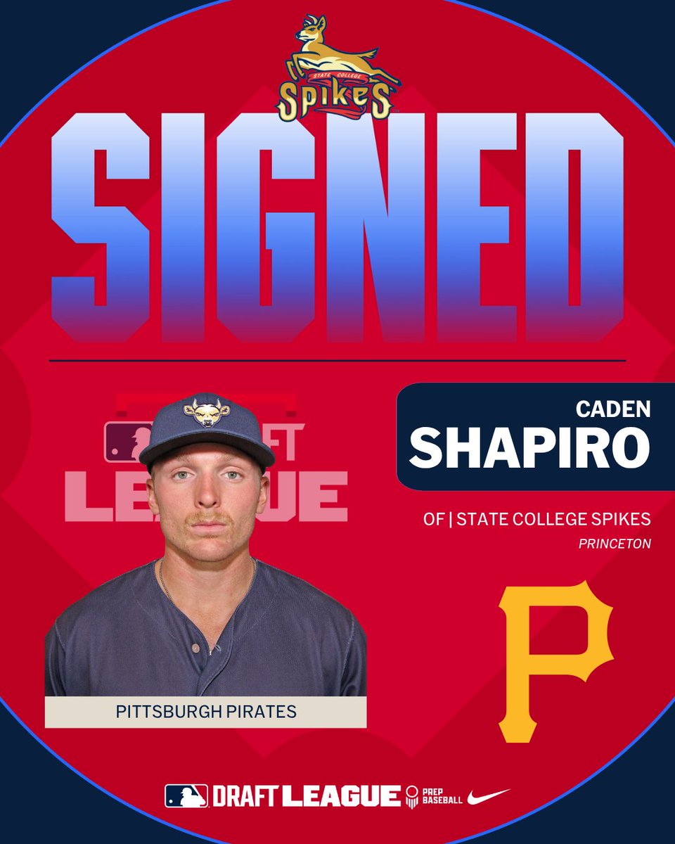 MLB Draft League (@mlbdraftleague) on Twitter photo Caden Shapiro ➡️ #LetsGoBucs
The <a href="/Pirates/">Pittsburgh Pirates</a> are signing OF Caden Shapiro (<a href="/SCSpikes/">State College Spikes</a> '25) as a UDFA!
<a href="/cadenreids/">Caden Shapiro</a> | #MLBDraftLeague Caden Shapiro ➡️ #LetsGoBucs
The <a href="/Pirates/">Pittsburgh Pirates</a> are signing OF Caden Shapiro (<a href="/SCSpikes/">State College Spikes</a> '25) as a UDFA!
<a href="/cadenreids/">Caden Shapiro</a> | #MLBDraftLeague