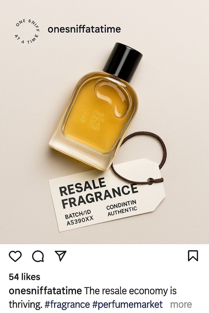onesniffatatime's tweet image. Secondary #fragrance markets aren’t just about discounts, they’re becoming reputation games. Verified batch codes, authenticity tags, &amp;amp; provenance stories are what separate a smart buy from a regret. Are you buying blind or buying w/confidence? #FragranceResale #SmartCollecting