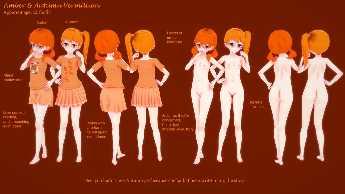 RainbowLxlis's tweet photo. - Amber and Autumn Vermillion
- Inseparable twins who do everything (and everyone) together
- Kinks: twinning, twincest, reality play, body writing https://t.co/zTmUOtKyvy