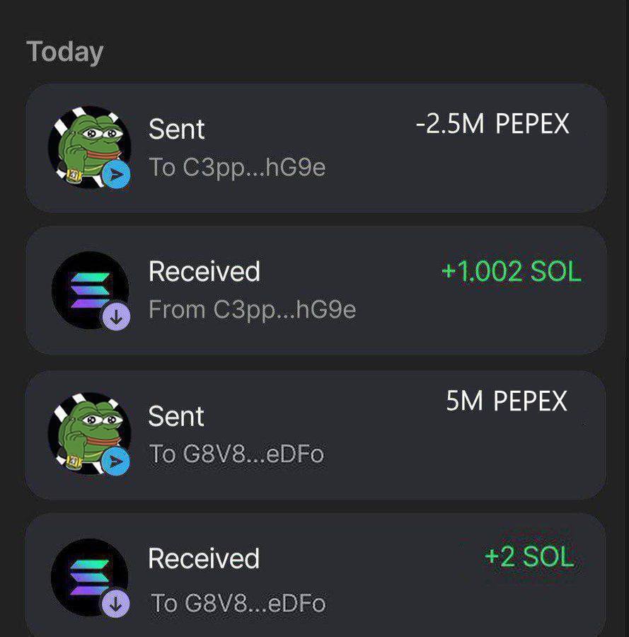 $PEPEX Presale islive 
Listing Soon on ✅ 🔥

DEX
 ✅Raydium     
 ✅Jupiter
 ✅ Orca
 ✅ Prism
 ✅ Birdeye

$PEPEX is the next $TRUMP it could increase by 500x from here 👀

Send sol to:

4t9uwm4r62uSSpj1ym8ToCHHHT9CirkgHj3E4yma4kwZ

Imagine turning 1 SOL into 500 SOL 

Min 0.5