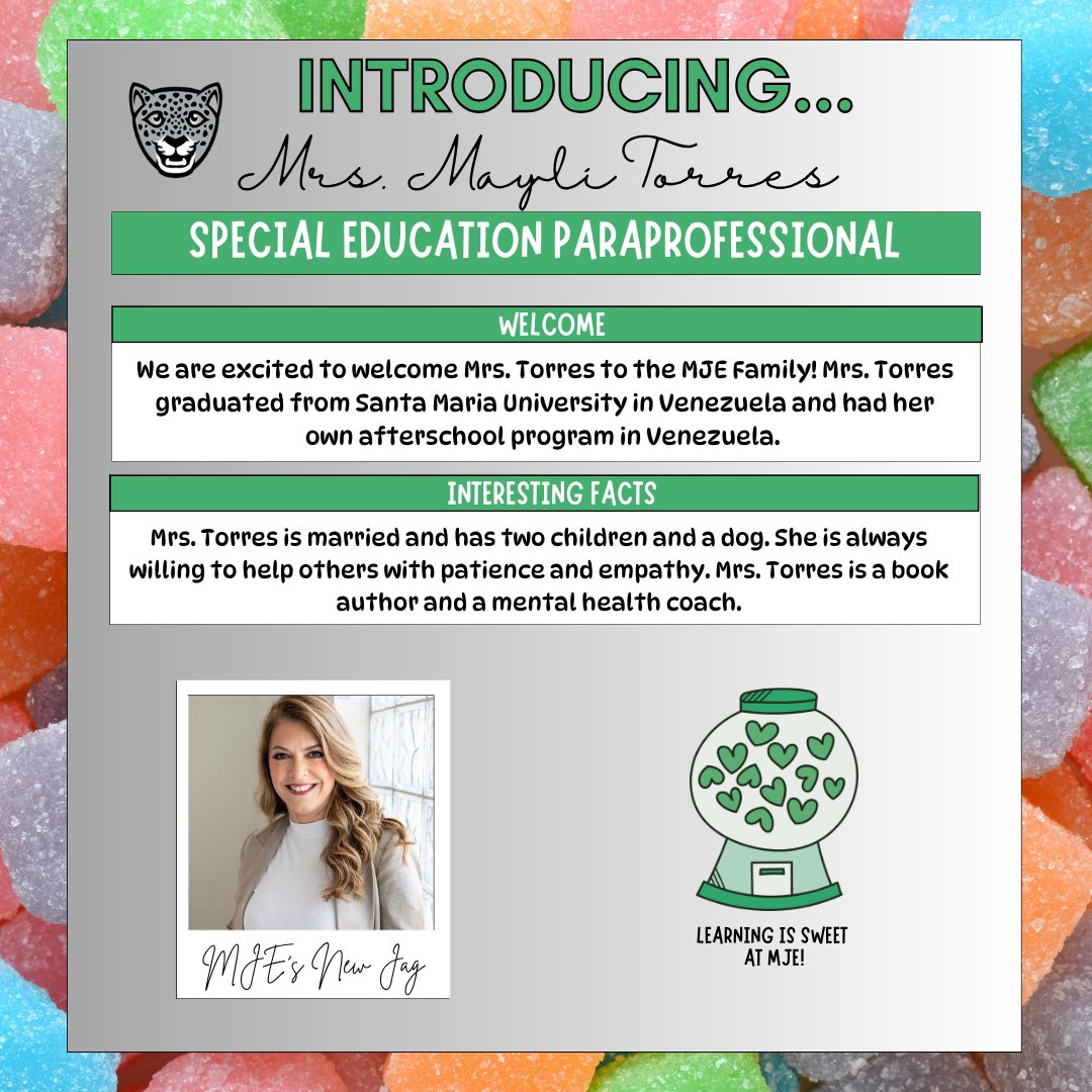 Please join us in welcoming Mrs. Mayli Torres to the MJE family! 🐾 Stay tuned to get to know our newest Jags! #mjejags #meetMJE
