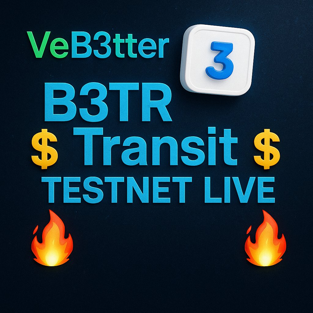 After the long wait B3tr Transit Testnet is now LIVE‼️
At b3trtransit.com
For the delay we are rewarding testers with actual $B3tr for a week😉