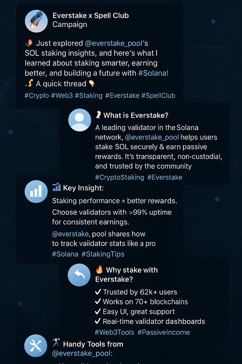 zayyankamle21's tweet image. 🚀 Calling All #Web3 Creators!
@everstake_pool &amp;amp; @Spell_Club are giving away $2,500 in rewards 💰

I just joined the #PostEarnRepeat mission &amp;amp; YOU can too 👇

💬 Post about #Everstake
📲 Tag &amp;amp; share on Twitter
🏆 Earn rewards for your insights
🧠 Learn. Share. Earn.
