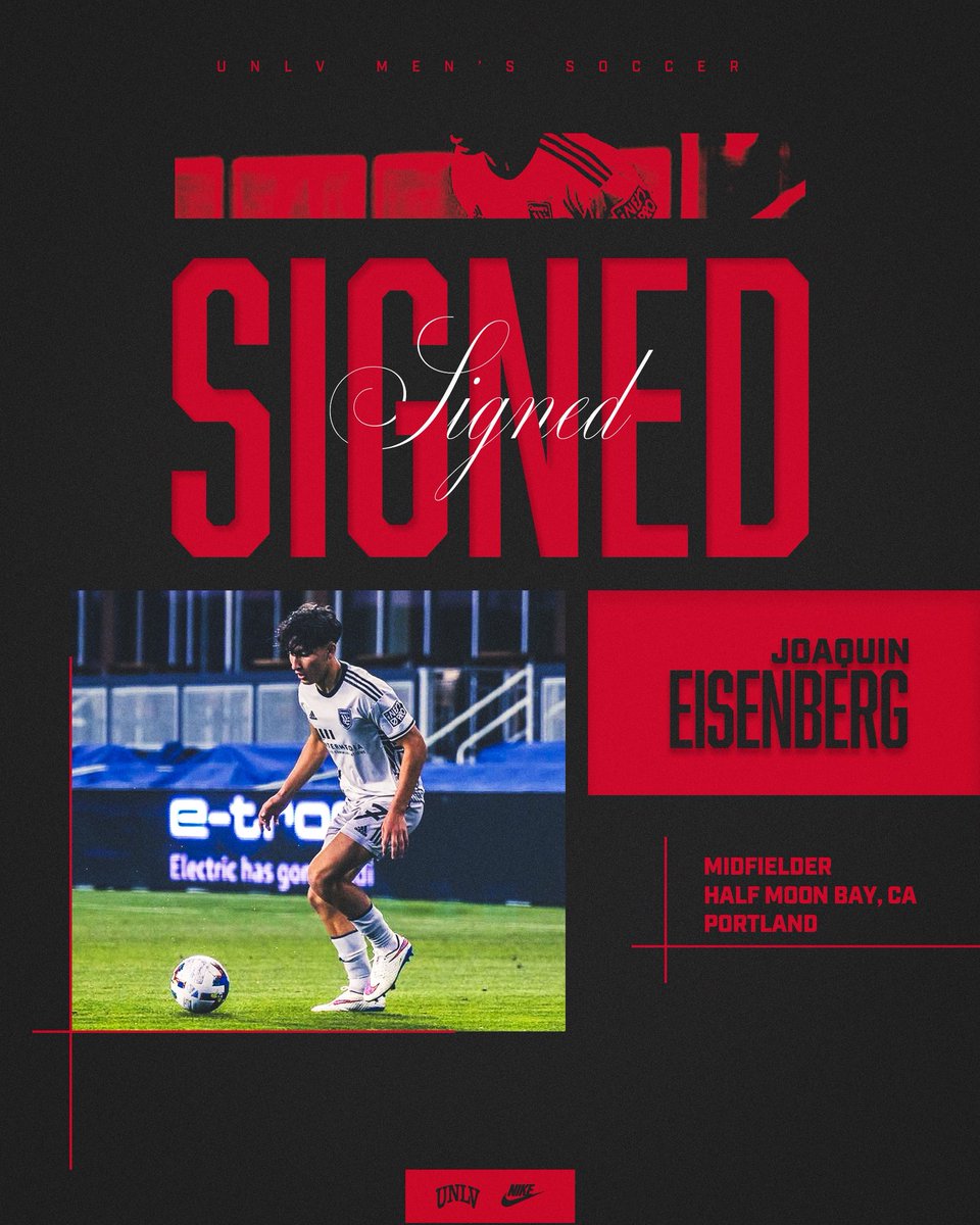 ✍️ 🅢🅘🅖🅝🅔🅓

Welcome Joaquin to the Rebel family!

📍 Half Moon Bay, CA
⚽️ Midfielder
🛣️ Portland ➡️ UNLV 🔴⚫️
