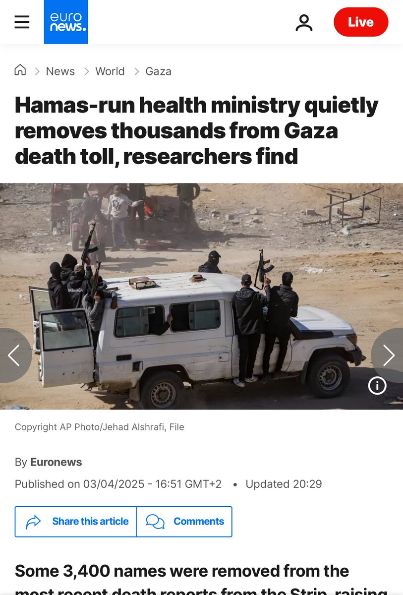 <a href="/piersmorgan/">Piers Morgan</a> I don’t know where you’re going with this, Piers.  Hamas is widely known for manipulating death counts and which are and aren’t combat related.  What does that have to do with the exploitation of an Israeli hostage who is clearly starving to death and invoked images of the