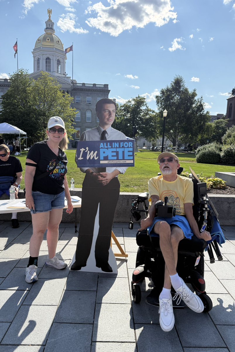 AllInForPete28's tweet photo. We hit the New Hampshire Statehouse today to talk about @PeteButtigieg 2028. Yes, it's early. No, we don’t care. Democracy doesn't wait — and neither does Pete's playlist. #Pete2028 #AllInForPete https://t.co/yzEaRgWzhy
