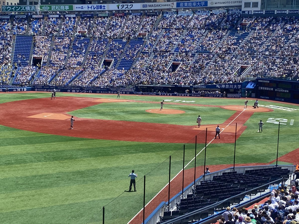 booeest's tweet photo. @smknssk @dai_takanashi @yura_official21 野球は何でも見ますが、神奈川の準決勝は横浜スタジアムがほぼ満員（約3万人）になる盛況ぶりでした。
最近は地方大会もネット配信で見られるので、色んな試合が見られて楽しいです。
powersで甲子園みたいですね。
#新から https://t.co/qH5uURy2rW