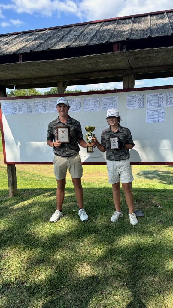 Purples Win x 2!! 

Johnny Brown shoots -2 70 to win the Schoolboy Classic! 

Rowdy Harris with 71 to finish second! 

Team total of 301 takes home the team trophy! 

Paxton Fuqua 79
James Yarbrough 81 
Connor Miller 85 

Matthew Murphy with 80 to lead the B team! 

Go Purples!