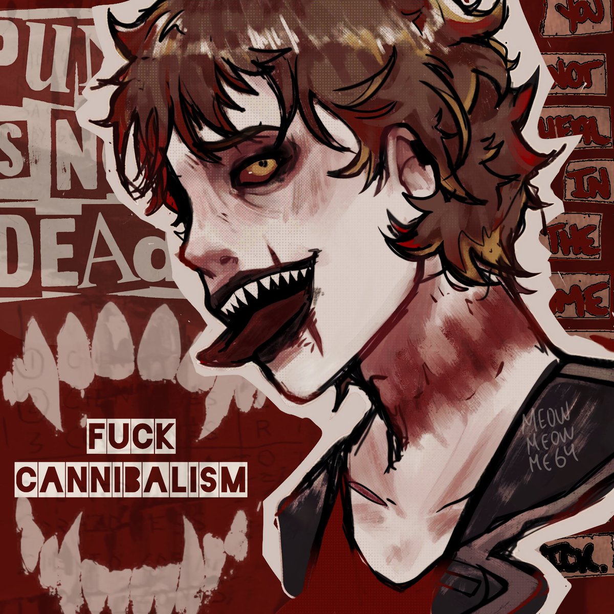 Kaio punk! my first attempt at the punk style ngl #sfacomic #starvingforattention #fanart