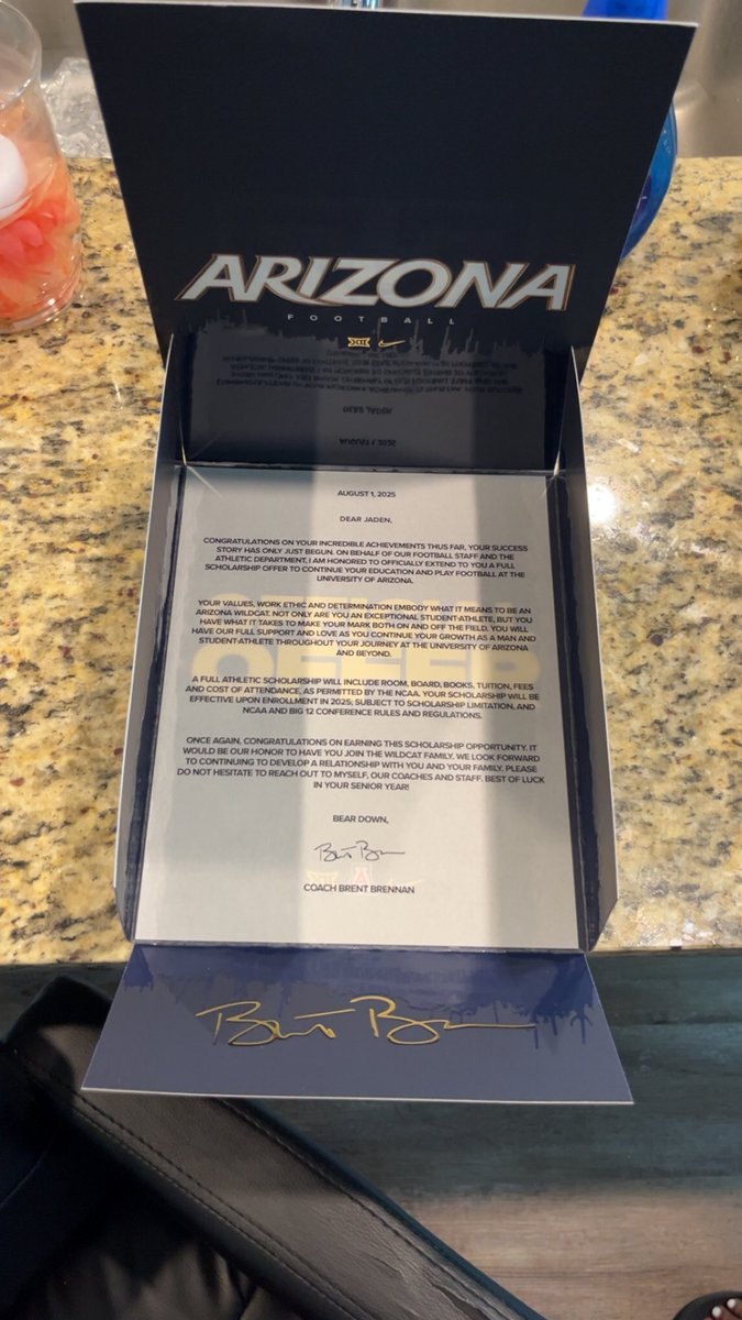 Jaden Parker (@j_dreambig1134) on Twitter photo Got my Official 🅾️ in the mail today. All I can say is I’m beyond blessed and thankful for this dope blessing!!! Gotta go be great now🐻⬇️!!!! #beardown #arizona <a href="/Josh_Bringuel/">Josh Bringuel</a> <a href="/CoachBrennan/">Coach Brennan</a> <a href="/ArizonaFBall/">Arizona Football</a> Got my Official 🅾️ in the mail today. All I can say is I’m beyond blessed and thankful for this dope blessing!!! Gotta go be great now🐻⬇️!!!! #beardown #arizona <a href="/Josh_Bringuel/">Josh Bringuel</a> <a href="/CoachBrennan/">Coach Brennan</a> <a href="/ArizonaFBall/">Arizona Football</a>