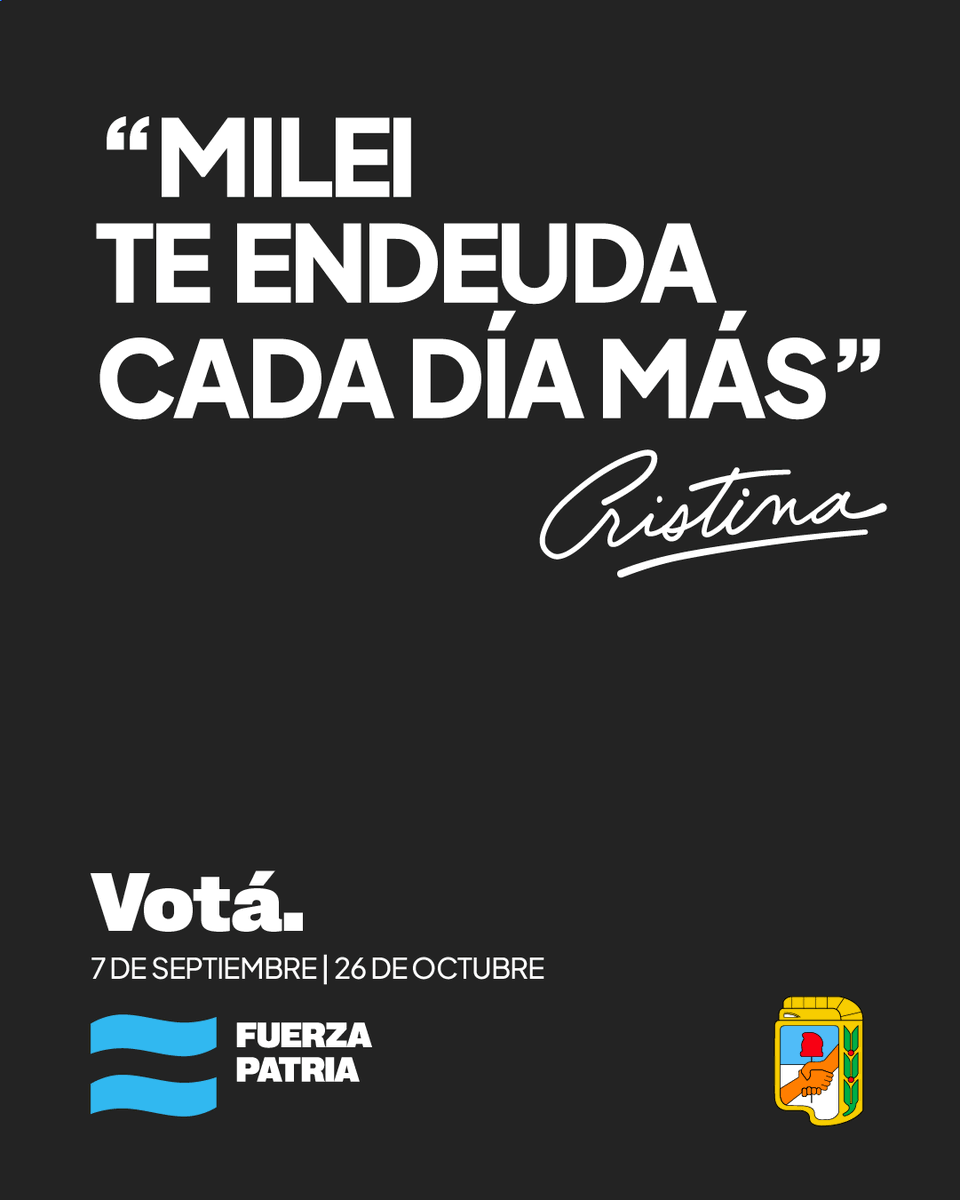 HugoDGregorio's tweet photo. Este 7 de septiembre votá por #FuerzaPatria 🇦🇷 para frenar a Milei.

@CFKArgentina ✌🏻 https://t.co/llbQZLEXph