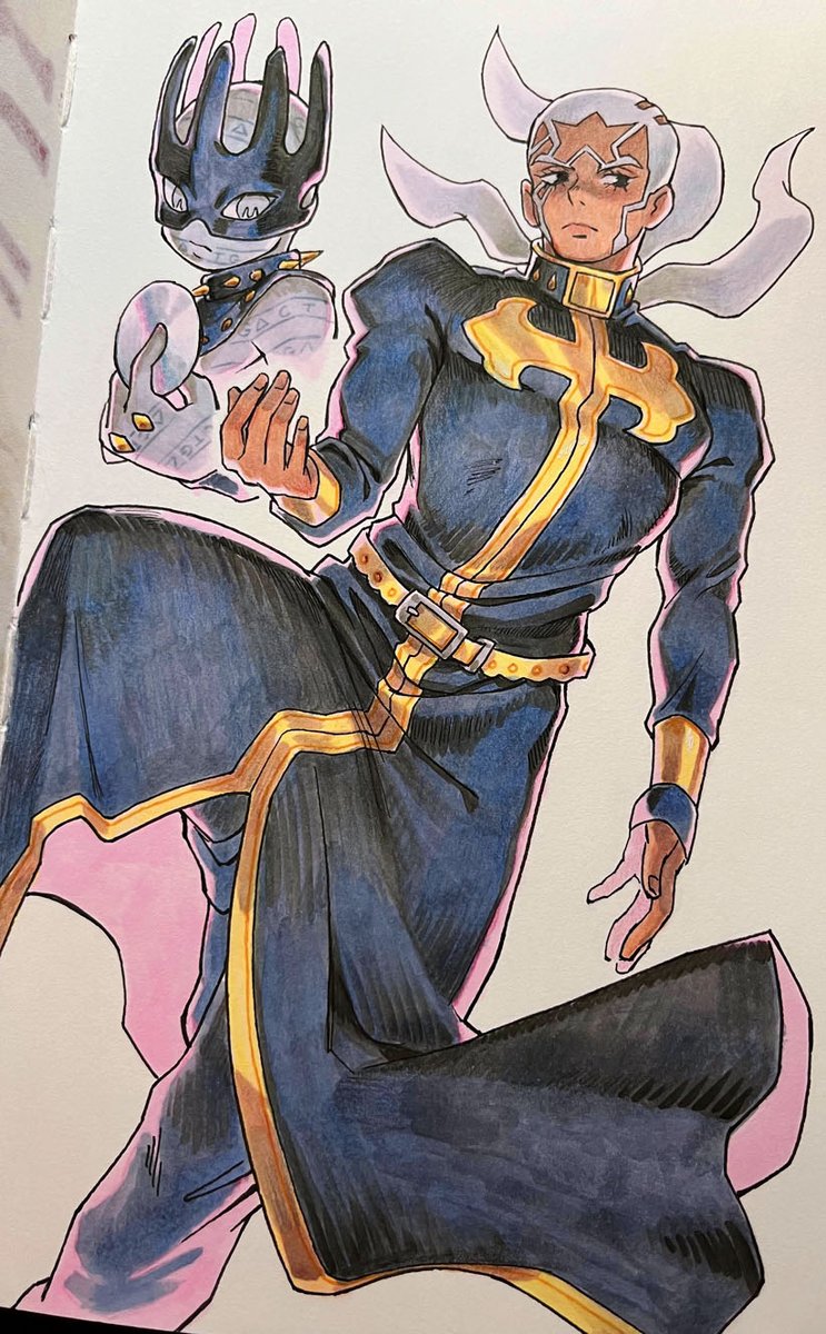 Advanced_Random's tweet image. idk how that thing (hair?) works but I like it
#jjba #pucci