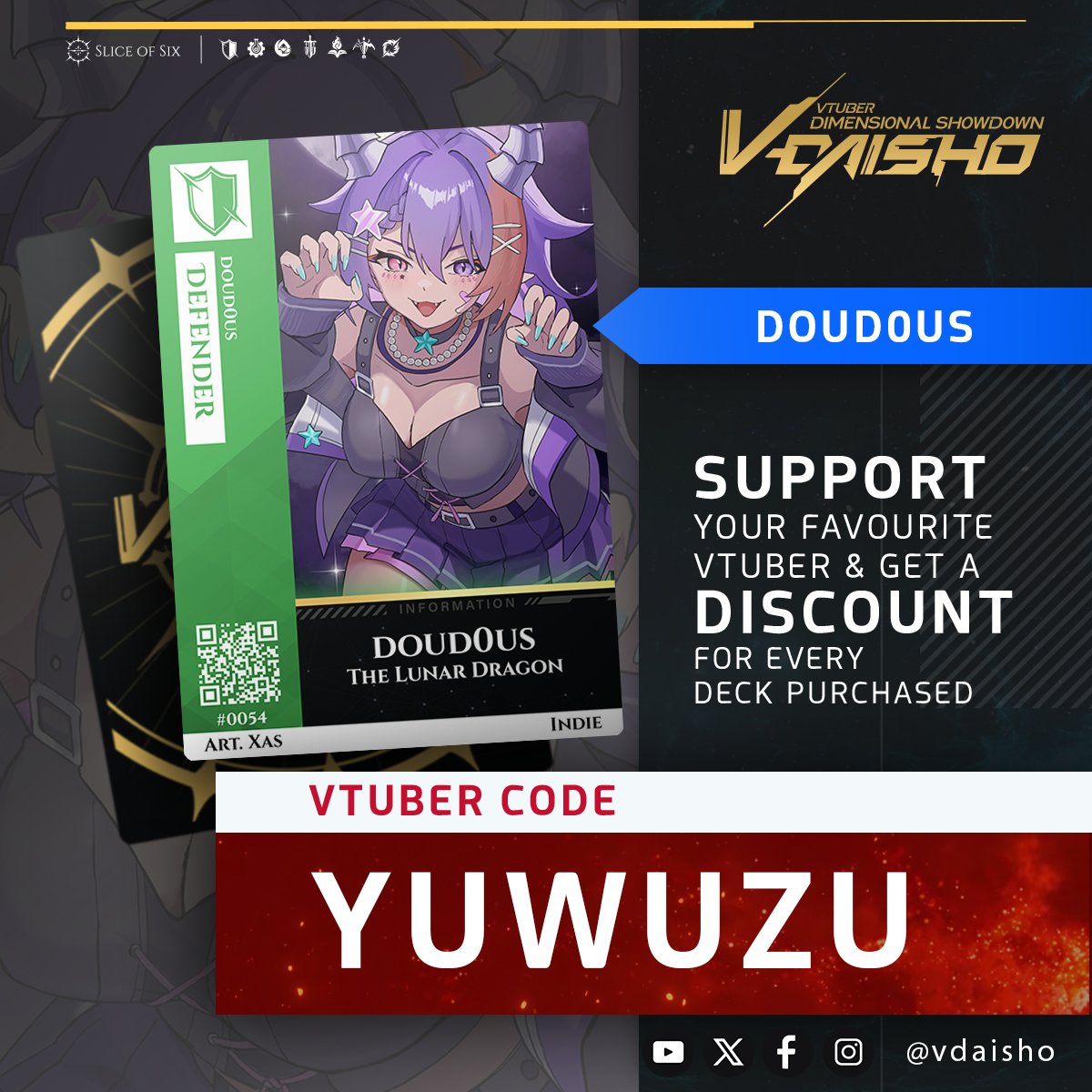 💥SUPPORT your fav #VTuber and get DISCOUNT‼️
Use <a href="/doud0us_/">yuzu 🌙🩹</a> code on purchase. 🎉
✨YUWUZU✨
#VDaisho #TCG