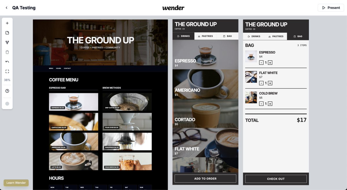 Not everything designed with AI has to have that shadcn look! Don't settle for generic. Wender has lots of styles to choose from and you can prompt your own custom styles to completely break out of the box.