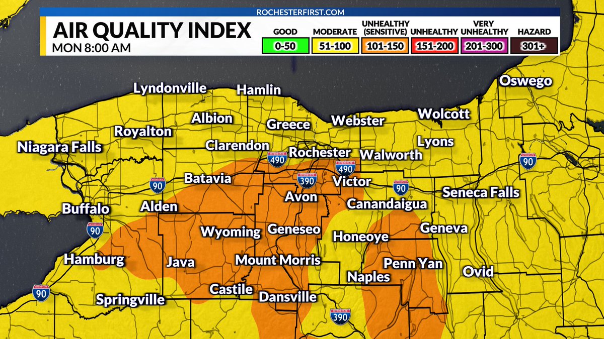 ⚠️AIR QUALITY ALERT SUNDAY⚠️

The haze can already be seen overhead, and it is looking more likely that some wildfire smoke mixes to the surface Sunday &amp; Monday. We'll be watching the AQI creep upward over the next 48 hours.