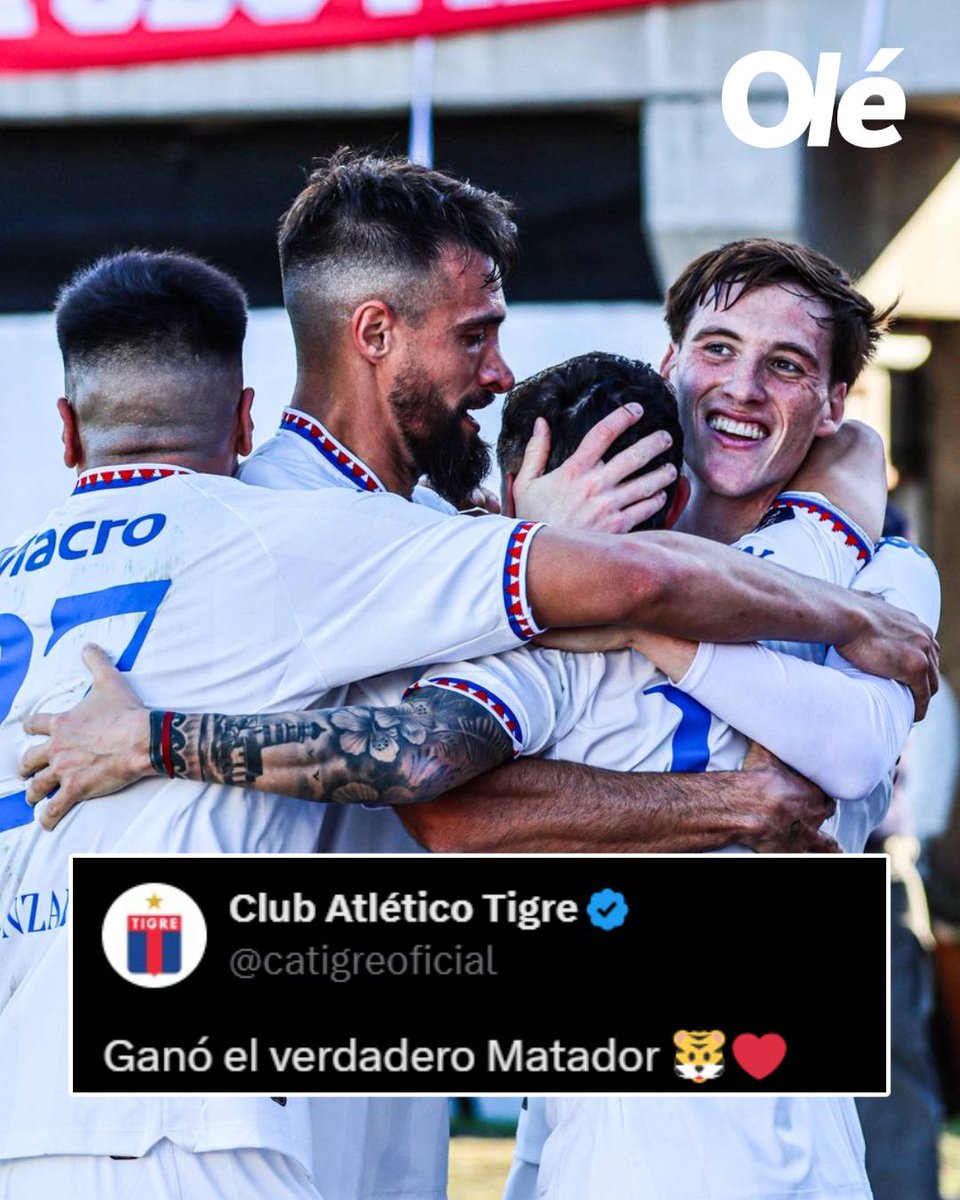DiarioOle's tweet photo. "GANÓ EL VERDADERO MATADOR 🐯❤️"

La chicana de Tigre tras la victoria ante San Lorenzo por Copa Argentina https://t.co/coNytbqctk