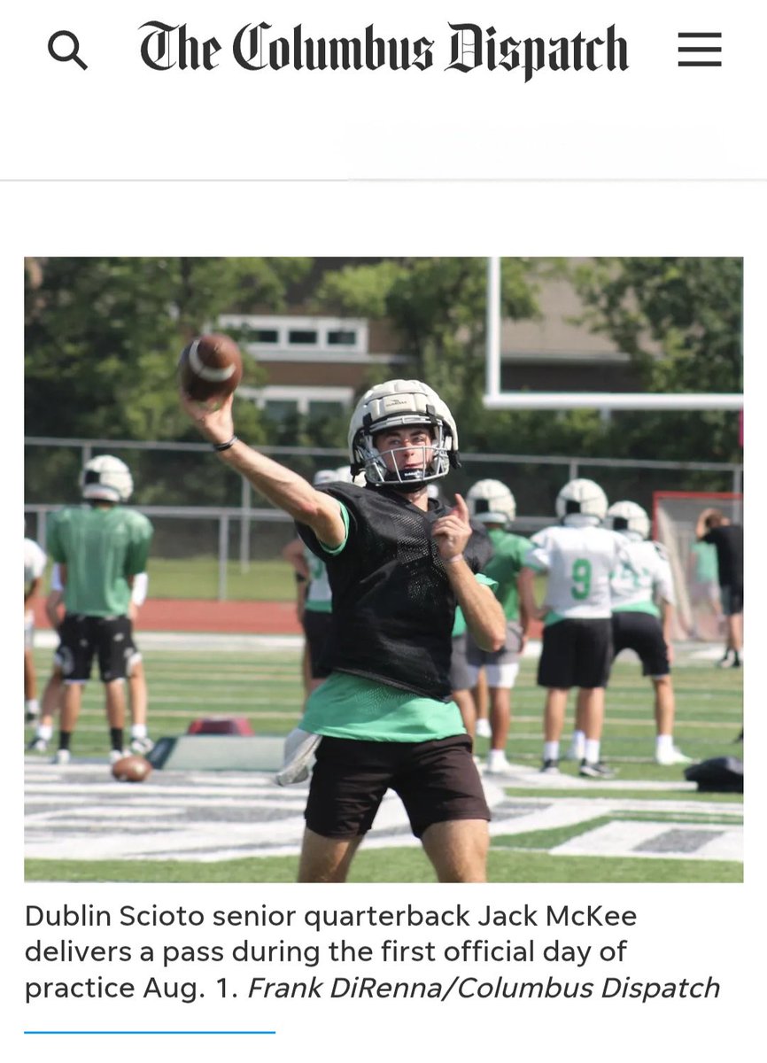 Jack McKee 2026 QB (@jackmckee_7) on Twitter photo Thank you, <a href="/DispatchFrank/">Frank DiRenna</a> , for the article and the interview. Our team is improving and getting stronger every day. I can't wait for the season to begin!
<a href="/coachaplace/">Alex Place</a> <a href="/sciotofootball/">Scioto Football</a> <a href="/ScottGillispie7/">Scott Gillispie</a> <a href="/JaredLuginbill/">Jared Luginbill</a> <a href="/Mark__Porter/">ScoutingOhio.com - 247 Sports - Bucknuts</a> <a href="/TylerStevens94/">Tyler Stevens</a> <a href="/EFrantzMP/">Eric Frantz</a> <a href="/bench424nmore/">Mark Gibson</a> Thank you, <a href="/DispatchFrank/">Frank DiRenna</a> , for the article and the interview. Our team is improving and getting stronger every day. I can't wait for the season to begin!
<a href="/coachaplace/">Alex Place</a> <a href="/sciotofootball/">Scioto Football</a> <a href="/ScottGillispie7/">Scott Gillispie</a> <a href="/JaredLuginbill/">Jared Luginbill</a> <a href="/Mark__Porter/">ScoutingOhio.com - 247 Sports - Bucknuts</a> <a href="/TylerStevens94/">Tyler Stevens</a> <a href="/EFrantzMP/">Eric Frantz</a> <a href="/bench424nmore/">Mark Gibson</a>