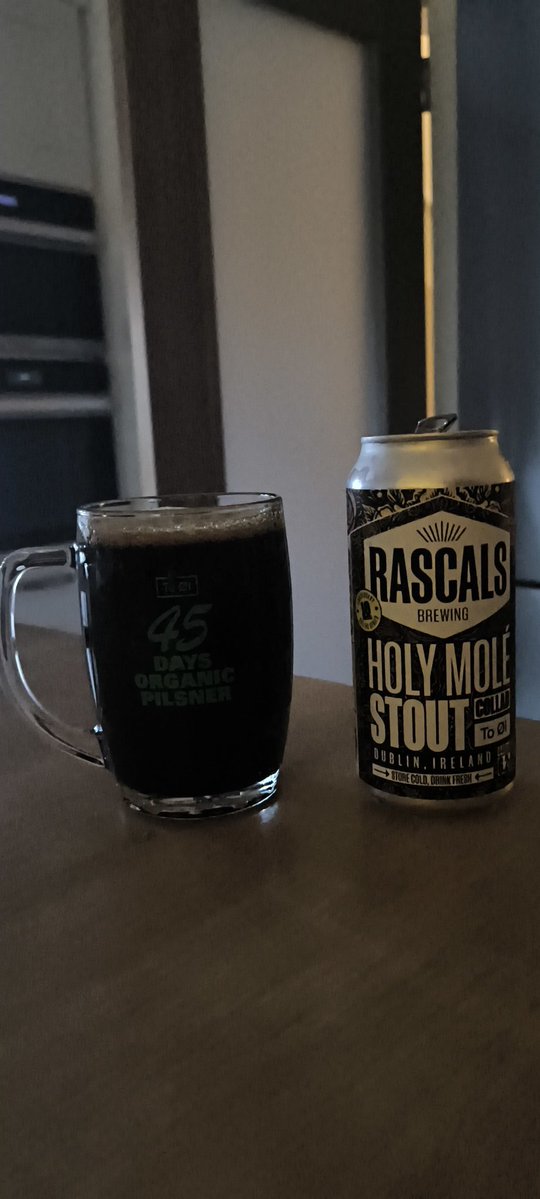 Digging into the stash for tonight's first #Stouturday offering. Holy Molé Stout a <a href="/RascalsBrewing/">Rascals Brewing Company</a> and <a href="/toolbeer/">To Øl</a> collab beer 🍻🍻