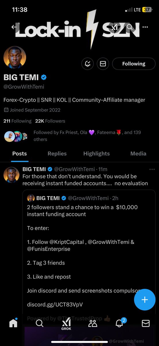 teebukar1's tweet photo. @GrowWithTemi @KriptCapital @FunisEnterprise @TheTrustedProp @Brackemyre69371 @Neonos356048 @NOKGAMING4 https://t.co/qyR36BuQZS