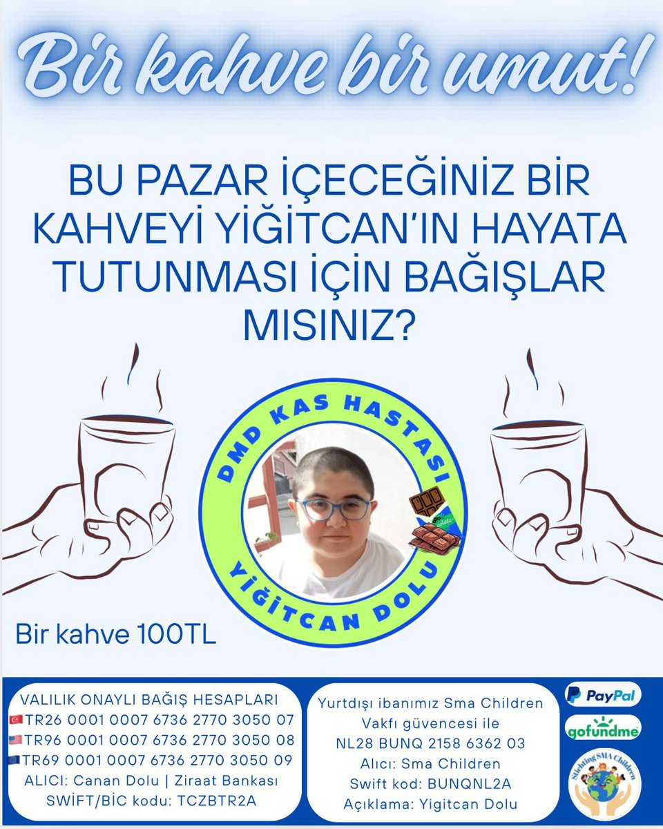Bu pazar içeceğiniz bir kahveyi YİĞİTCAN'ın hayata tutunması için bağışlar mısınız?