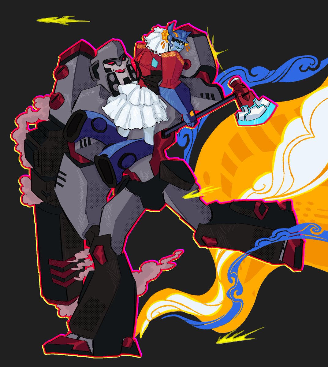 Mega kidnapping the bride from an Autobot political wedding: the little prime is his &lt;3