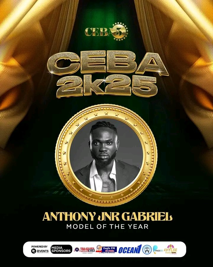 Nana_Browngh's tweet photo. Congratulations Anthony Jnr Gabriel๐
๐Model Of The Year - 2025
#Ceba25 #awardsnight https://t.co/ES1jU0njBQ
