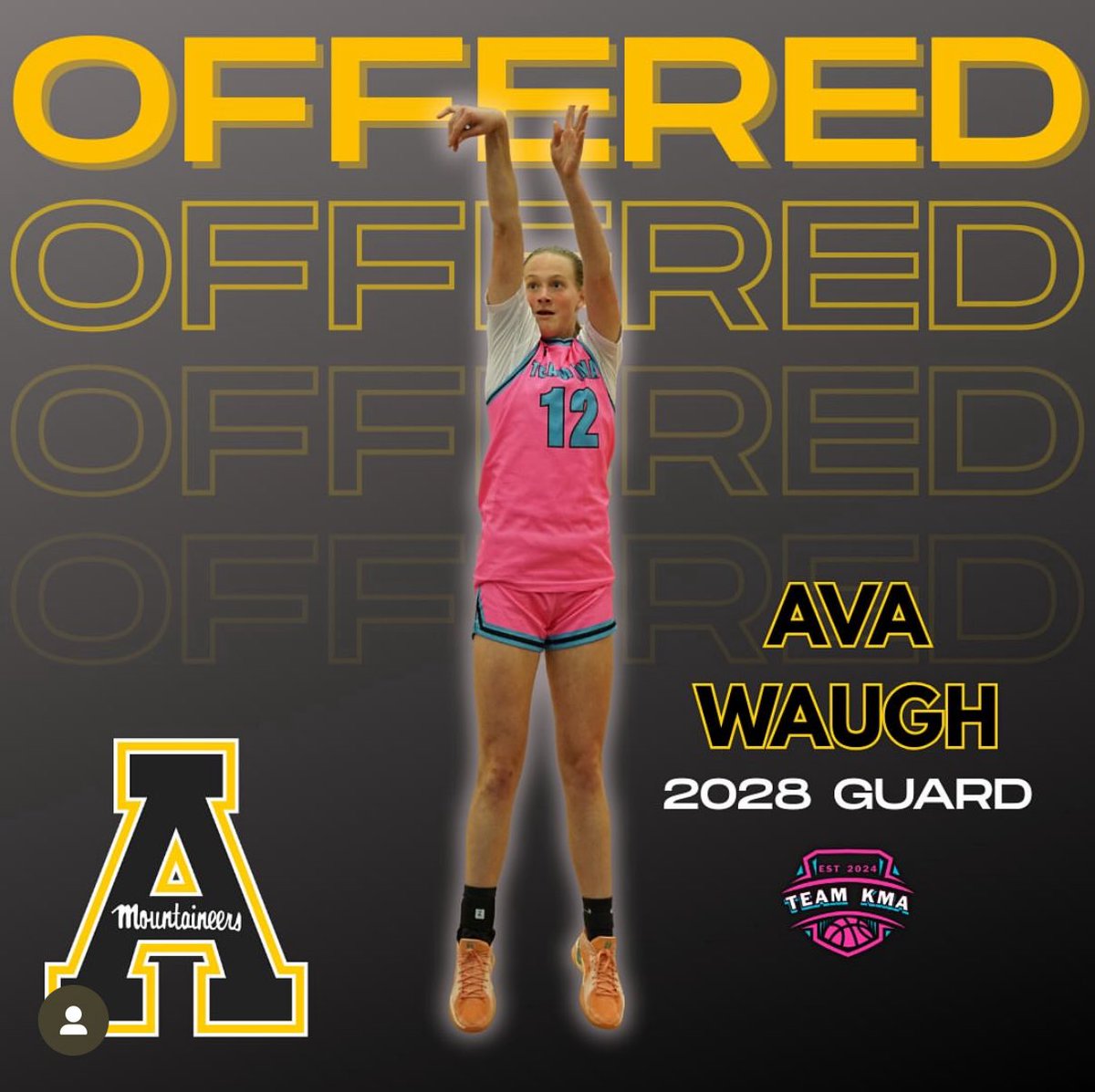 After a great conversation with <a href="/CoachASharp/">Alaura Sharp</a> I am so grateful to receive my first offer from App State.
<a href="/AppStateWBB/">App State WBB</a> 
<a href="/BrooklynRTaylor/">Brooklyn Taylor</a> 
<a href="/InsiderExposure/">InsiderExposure</a> 
<a href="/Teamkma24/">Team KMA</a> 
<a href="/coachkent02/">#alwaysinthegym</a>