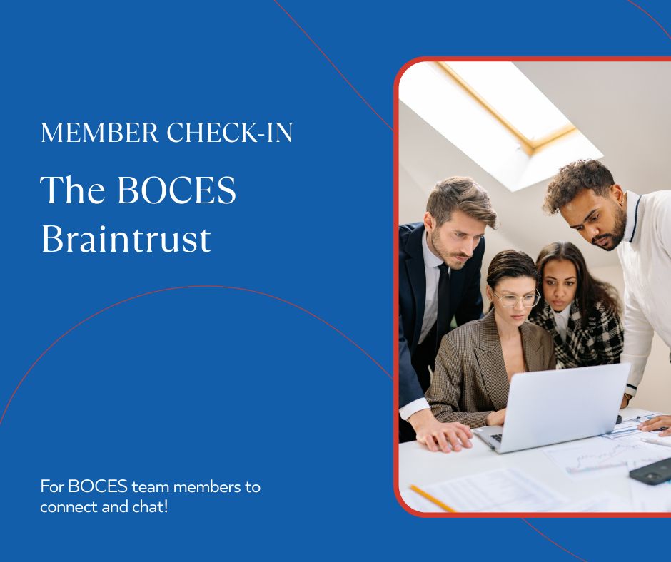 NYSPRA (@nyspra) on Twitter photo 💬 Member Check-In TOMORROW at 10AM
BOCES teams, this one’s for you!
Join us for the BOCES Braintrust, a casual check-in designed to connect with fellow BOCES communicators.
🧠 Come collaborate, connect, and chat! Email nyspra@nyspra.org for the link!
#BOCES #SchoolPR #NYSPRA 💬 Member Check-In TOMORROW at 10AM
BOCES teams, this one’s for you!
Join us for the BOCES Braintrust, a casual check-in designed to connect with fellow BOCES communicators.
🧠 Come collaborate, connect, and chat! Email nyspra@nyspra.org for the link!
#BOCES #SchoolPR #NYSPRA