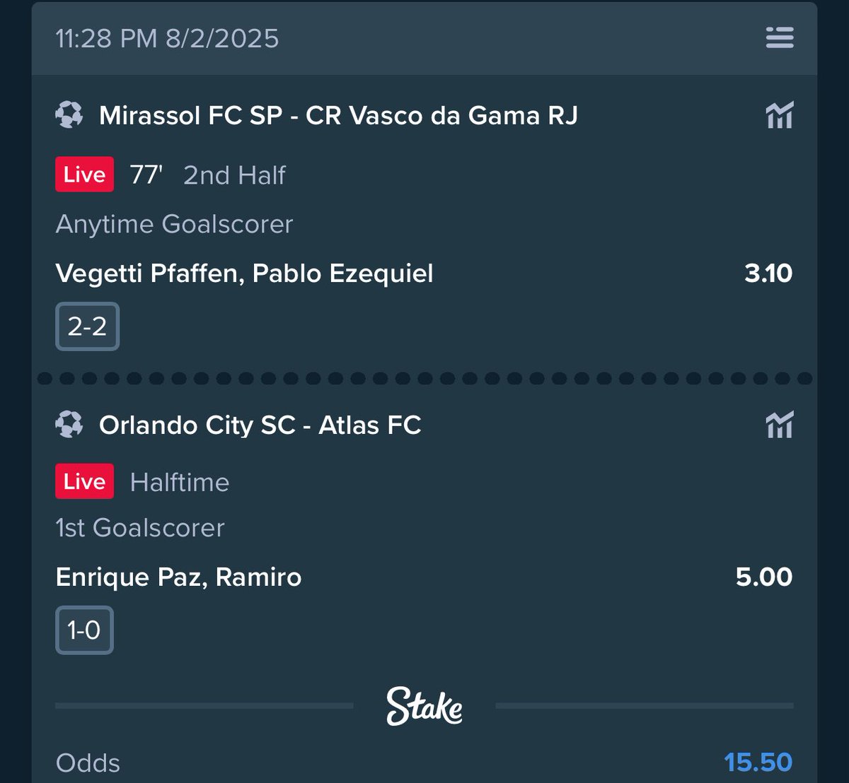 Si Enrique marque = 100€ parmis les RT