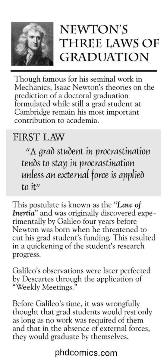 Newton's Laws of Graduation, Part 1