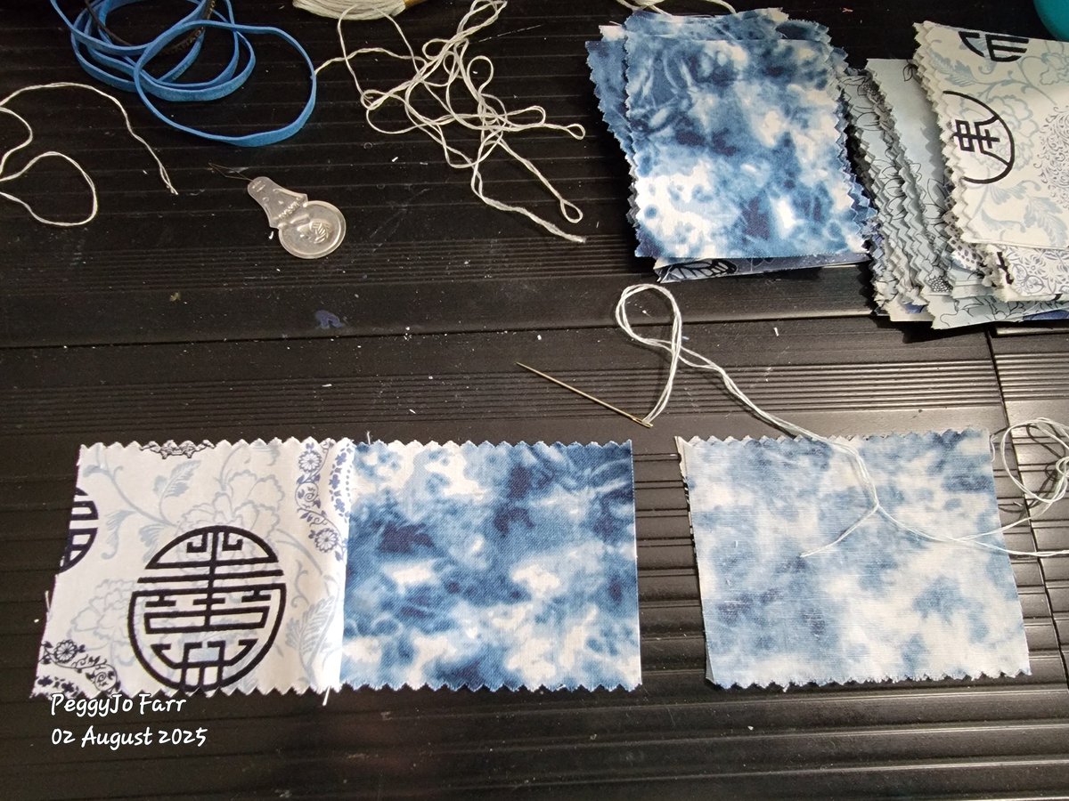 PeggyJoFarr2's tweet image. Sewing blocks by hand! Whoo! I cut the material, portioned out the thread, and made my first block! Whoo!
#handstitching