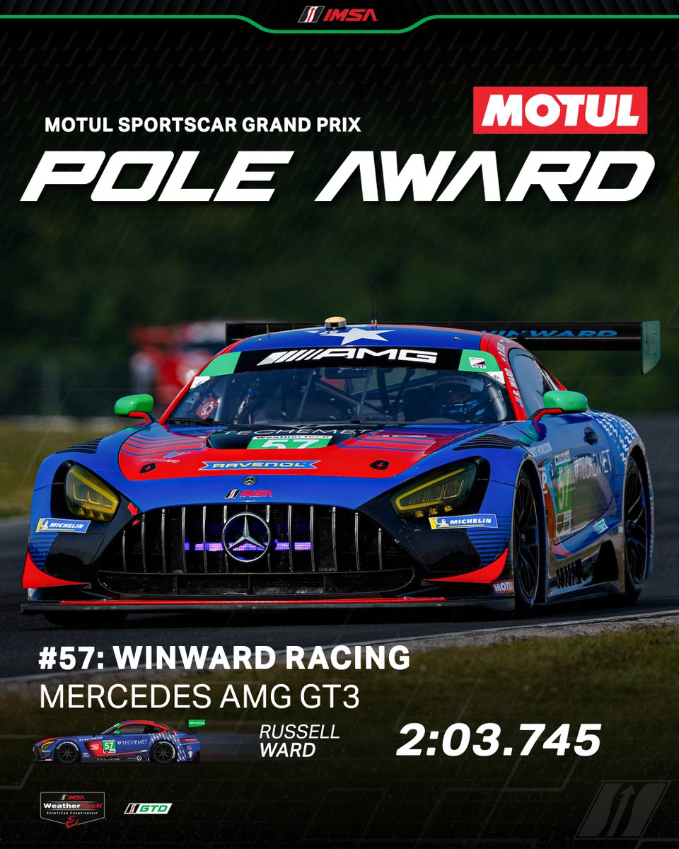 IMSA (@imsa) on Twitter photo Congratulations to the MOTUL Pole Award winners for the 2025 Motul SportsCar Grand Prix at Road America!
🟢: Sunday, August 3rd | 2:00PM ET / 1:00PM CT
📺: Peacock
🌍: IMSA YouTube Live, IMSA .tv
📻: IMSA Radio Congratulations to the MOTUL Pole Award winners for the 2025 Motul SportsCar Grand Prix at Road America!
🟢: Sunday, August 3rd | 2:00PM ET / 1:00PM CT
📺: Peacock
🌍: IMSA YouTube Live, IMSA .tv
📻: IMSA Radio