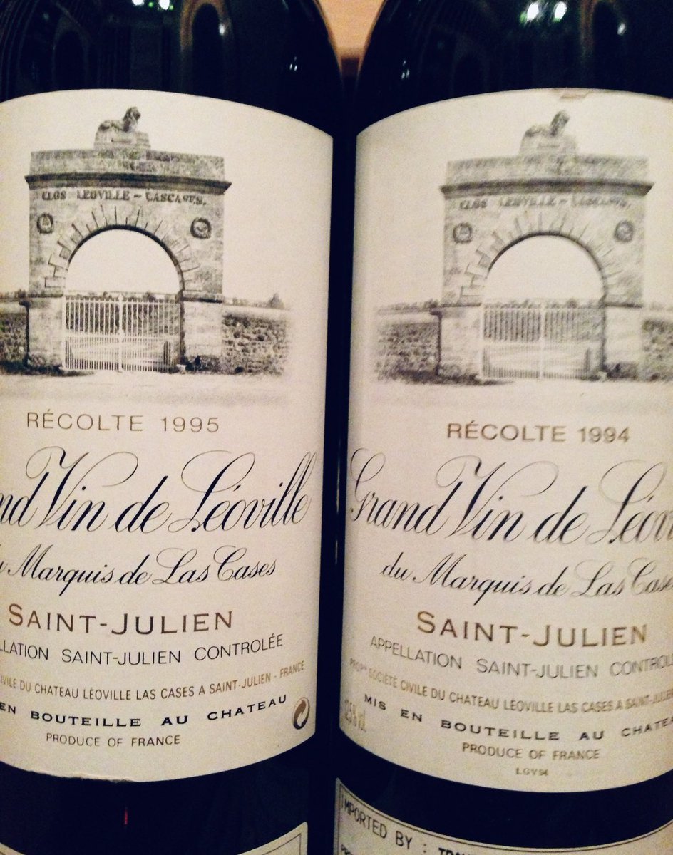 Doing a side-by-side of one of my all-time favorite #Bordeaux Chateaux. 1995 and 1994 vintages of Leoville Las Cases to accompany grilled ribeyes and cards. #Wine