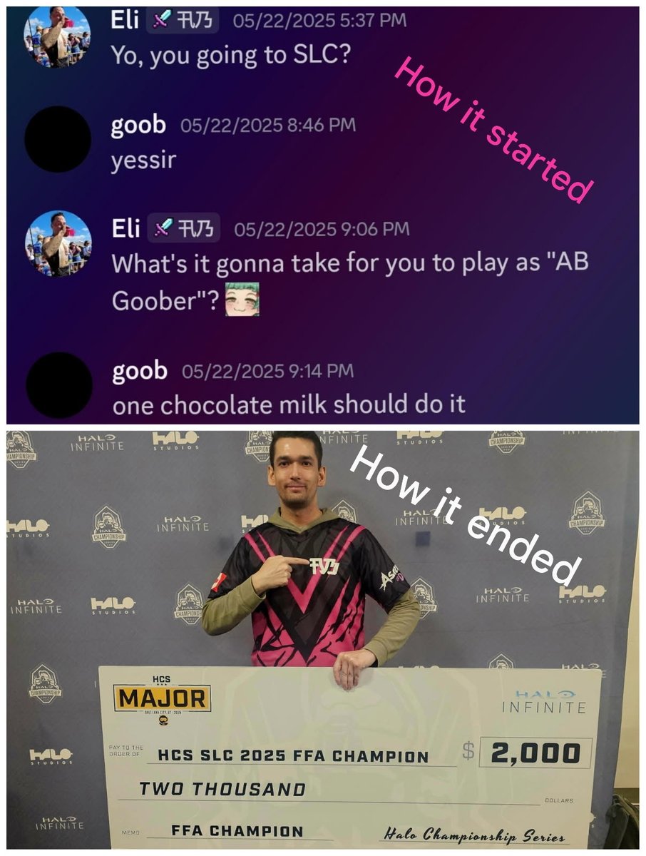 <a href="/stevengoobs/">goober</a> does it again! Way to dominate the FFA in #HCSSLC25!! And get this: Goober sealed the deal by signing on AB with just one chocolate milk – talk about a sweet victory! Congratulations, Goober! 🍫🥛